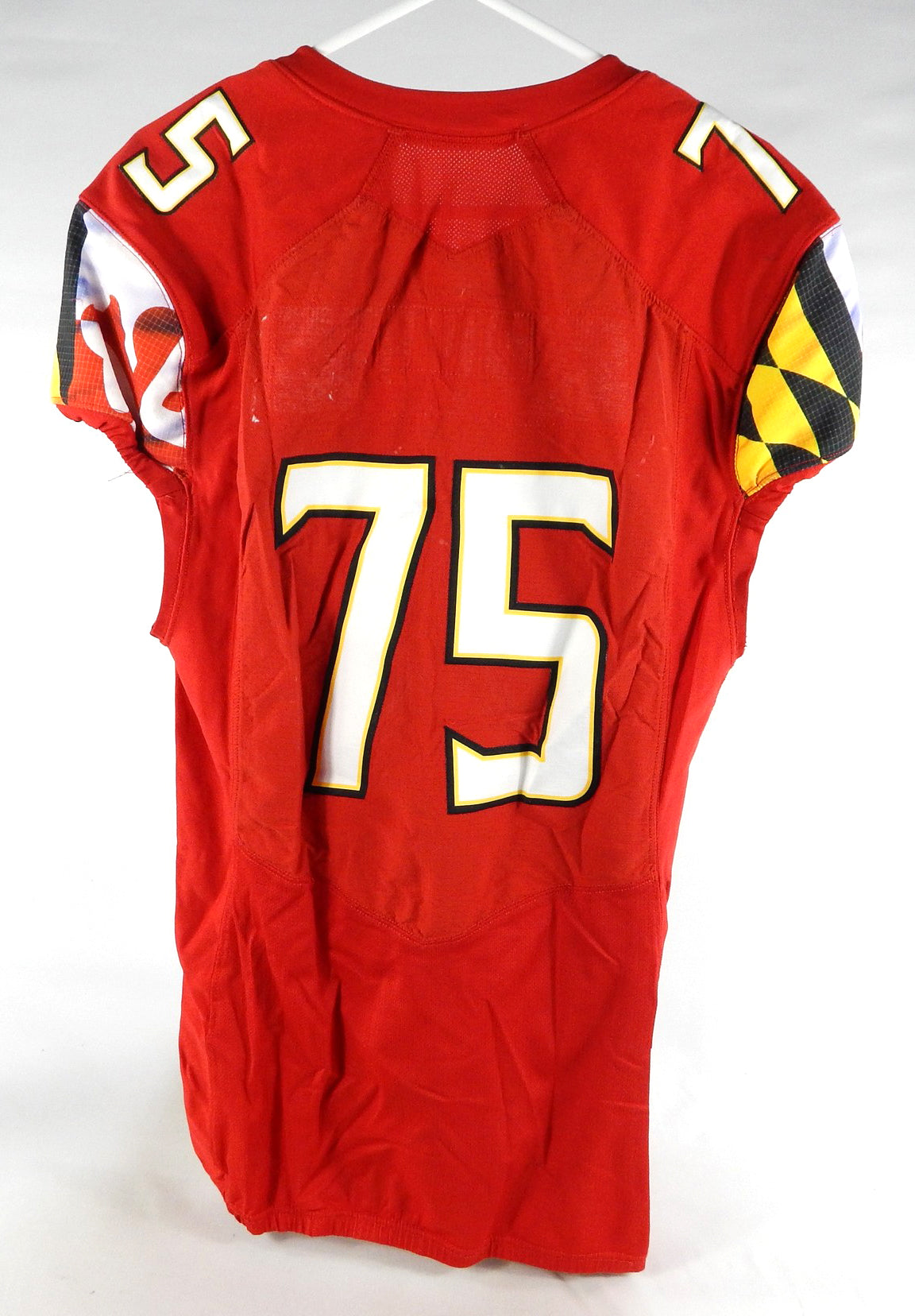 2018 Maryland Terrapins #75 Game Used Red Jersey Football NP Removed 48 338 Pic2