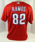 Philadelphia Phillies Edubray Ramos #82 Game Issued Red Jersey Ext ST BP XL 803
