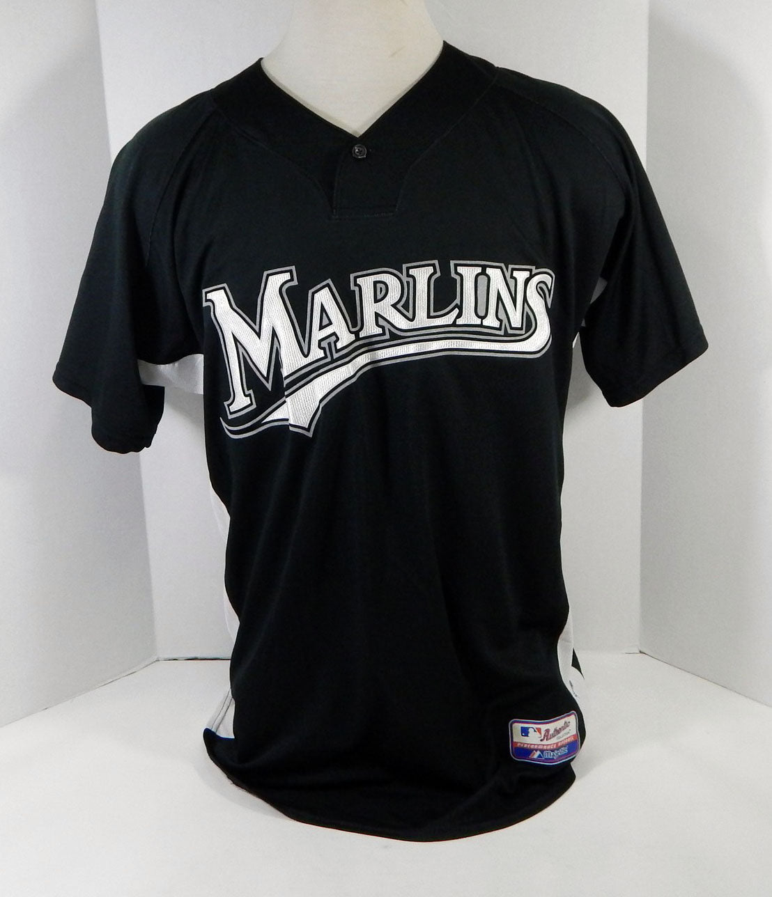 2008 Florida Marlins Mike Rabelo #58 Game Used Black Jersey BP ST XL DP14338 Pic2
