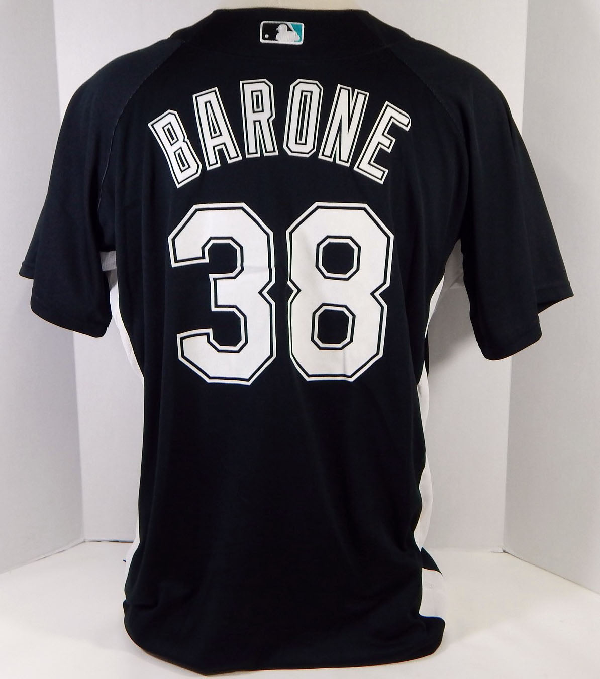 2007 Florida Marlins Daniel Barone #38 Game Used Black Jersey BP ST XL DP14340