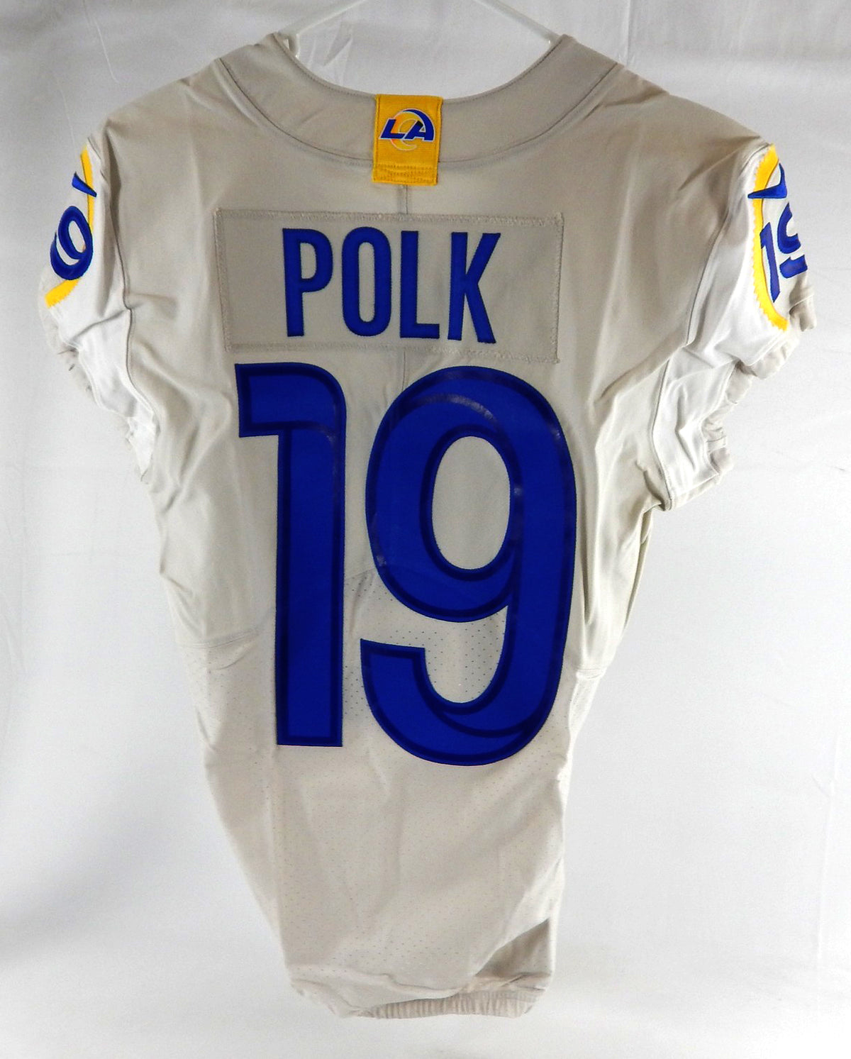 2020 Los Angeles Rams Brandon Polk #19 Game Issued Cream Jersey 38 670 Pic2