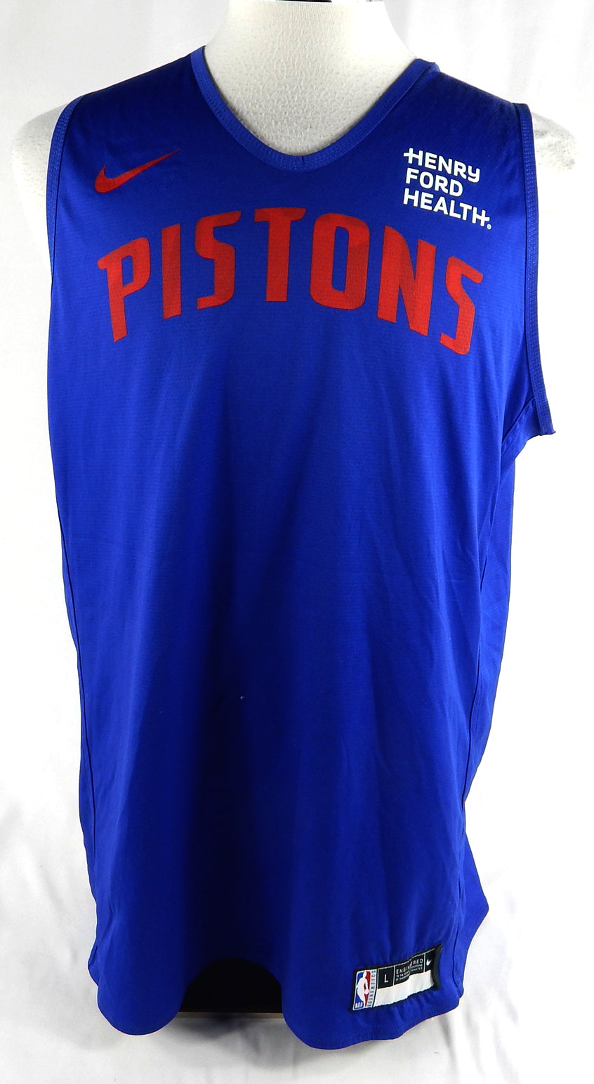 2023-25 Detroit Pistons #8 Game Used Blue Practice Jersey Henry Ford Patch L 2