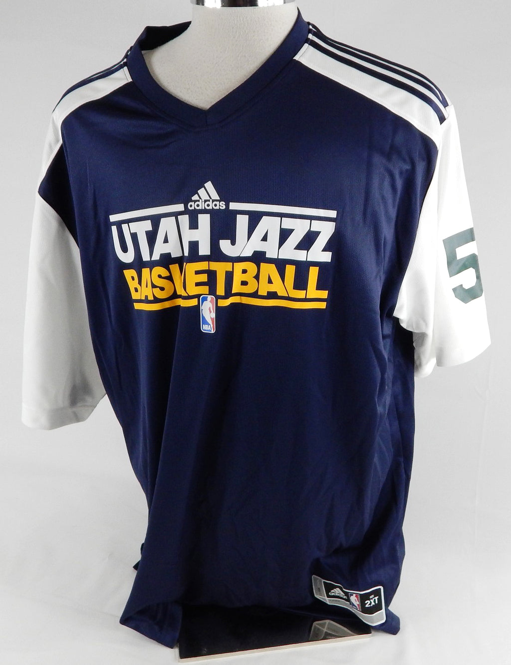 2010-11 Utah Jazz Ryan Thompson #5 Game Used Navy Shooting Shirt 2XL 192