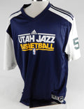 2010-11 Utah Jazz Ryan Thompson #5 Game Used Navy Shooting Shirt 2XL 192
