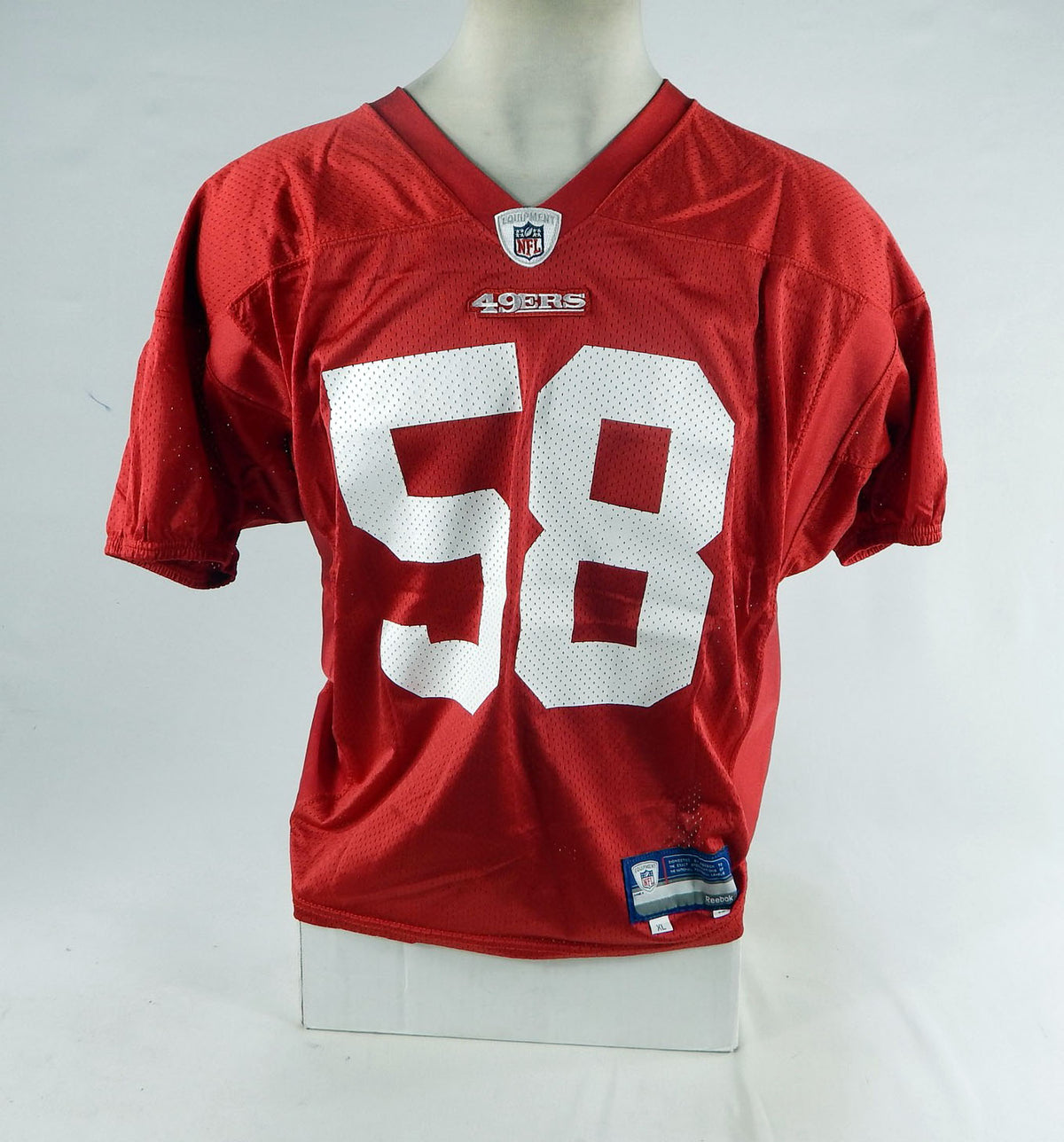 2010 San Francisco 49ers Alex Joseph #58 Game Issued Red Practice Jersey XL 419