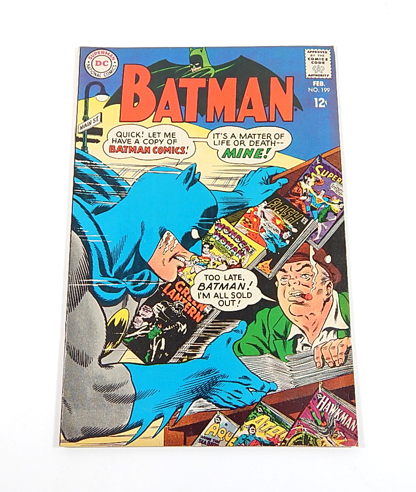 Batman #199 Comic Book DC 1968 App of Rembrandt Dickens 12c Silver Age