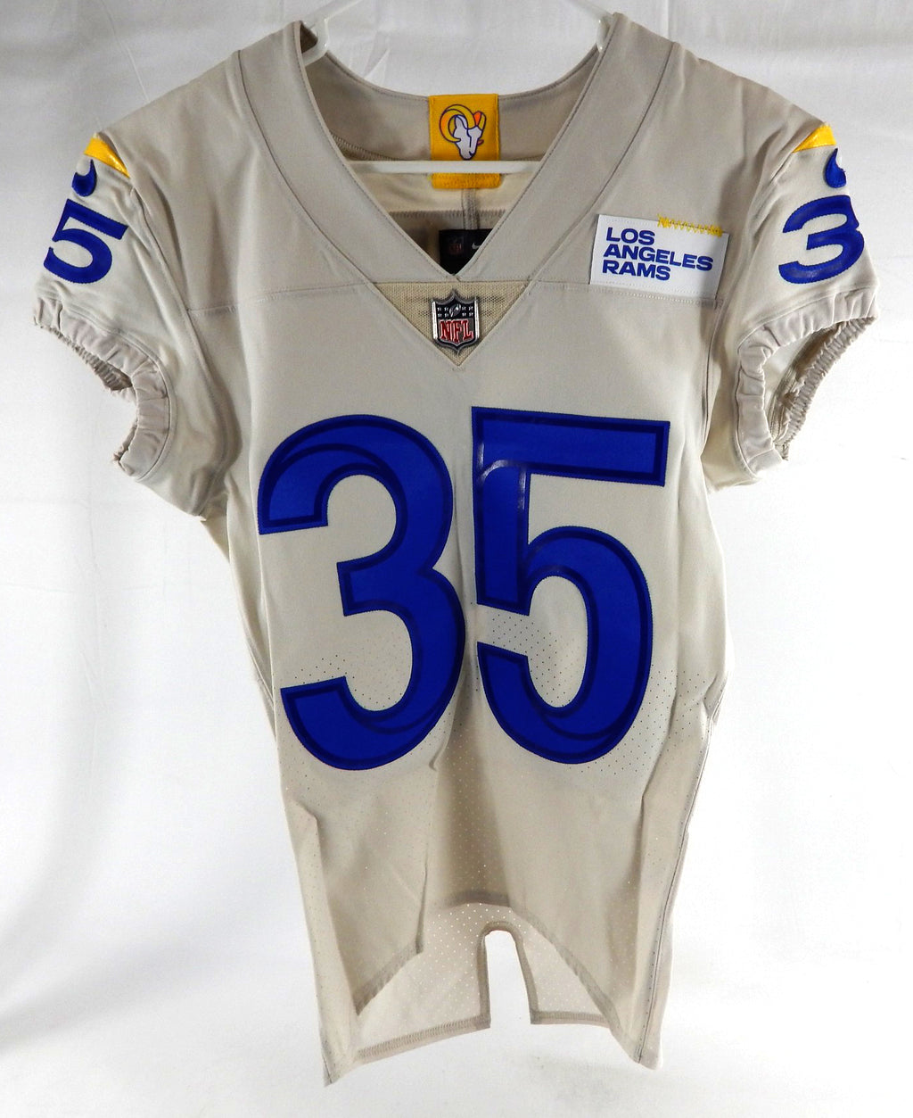 2020 Los Angeles Rams Kareem Orr #35 Game Issued Cream Jersey 36 671