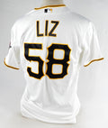2015 Pittsburgh Pirates Radhames Liz #58 Game Issued White Jersey 46 759