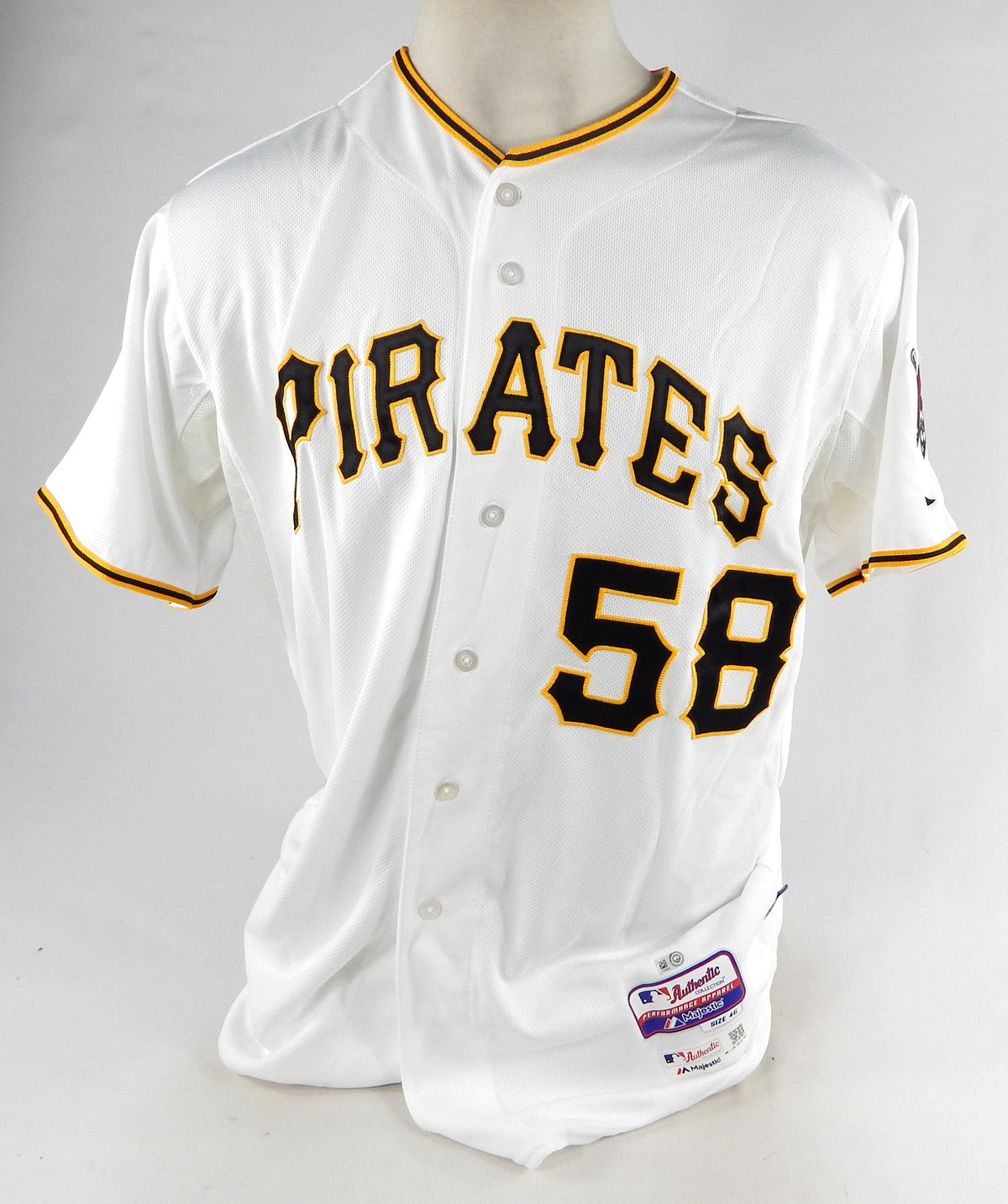 2015 Pittsburgh Pirates Radhames Liz #58 Game Issued White Jersey 46 759 Pic2
