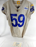 2020 Los Angeles Rams Micah Kiser #59 Game Issued Pos Used Cream Jersey 42 673