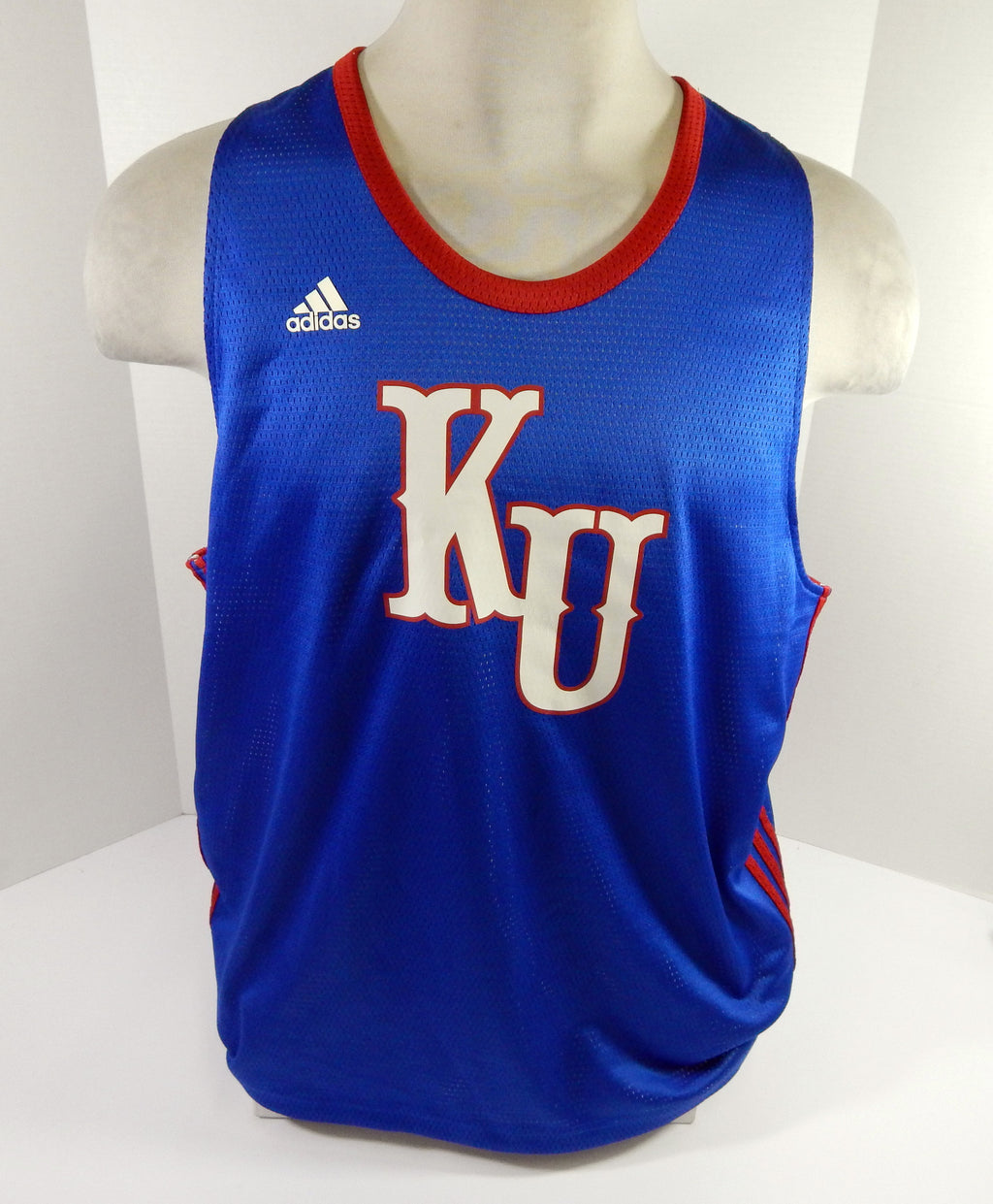 2022-23 Kansas Jayhawks KU Game Used Blue Basketball Practice Jersey 2XL 581