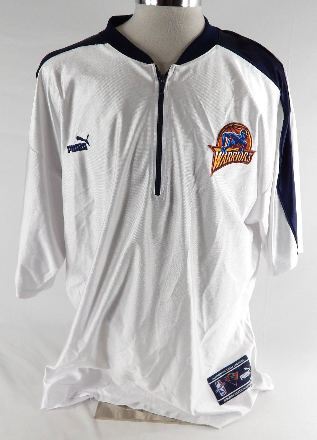 1999-00 Golden State Warriors Sam Jacobsen #6 Game Used White Shoot Shirt 1