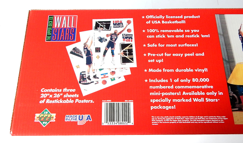 1992 Upper Deck Wall Stars USA Basketball Posters 5-Player Kit Pippen Bird Ewing Pic2