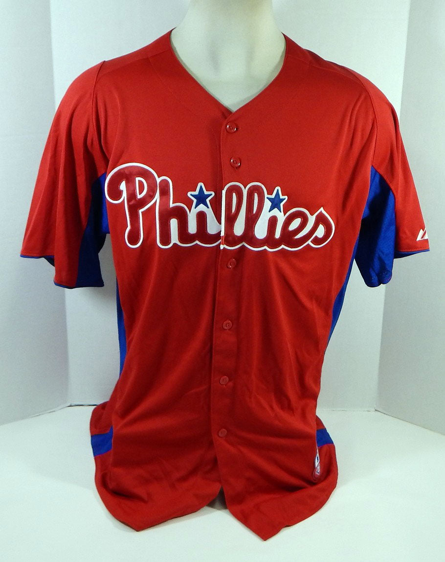 2011-13 Philadelphia Phillies Gabriel Arias #73 Game Used Red Jersey ST BP 46 18 Pic2