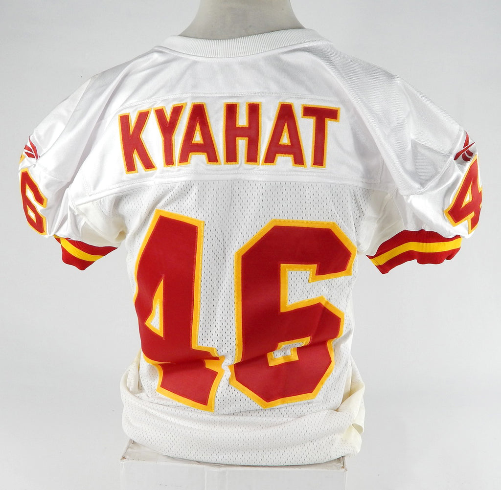 1997 Kansas City Chiefs Bill Kyahat #46 Game Issued White Jersey 44 DP70864 Pic2