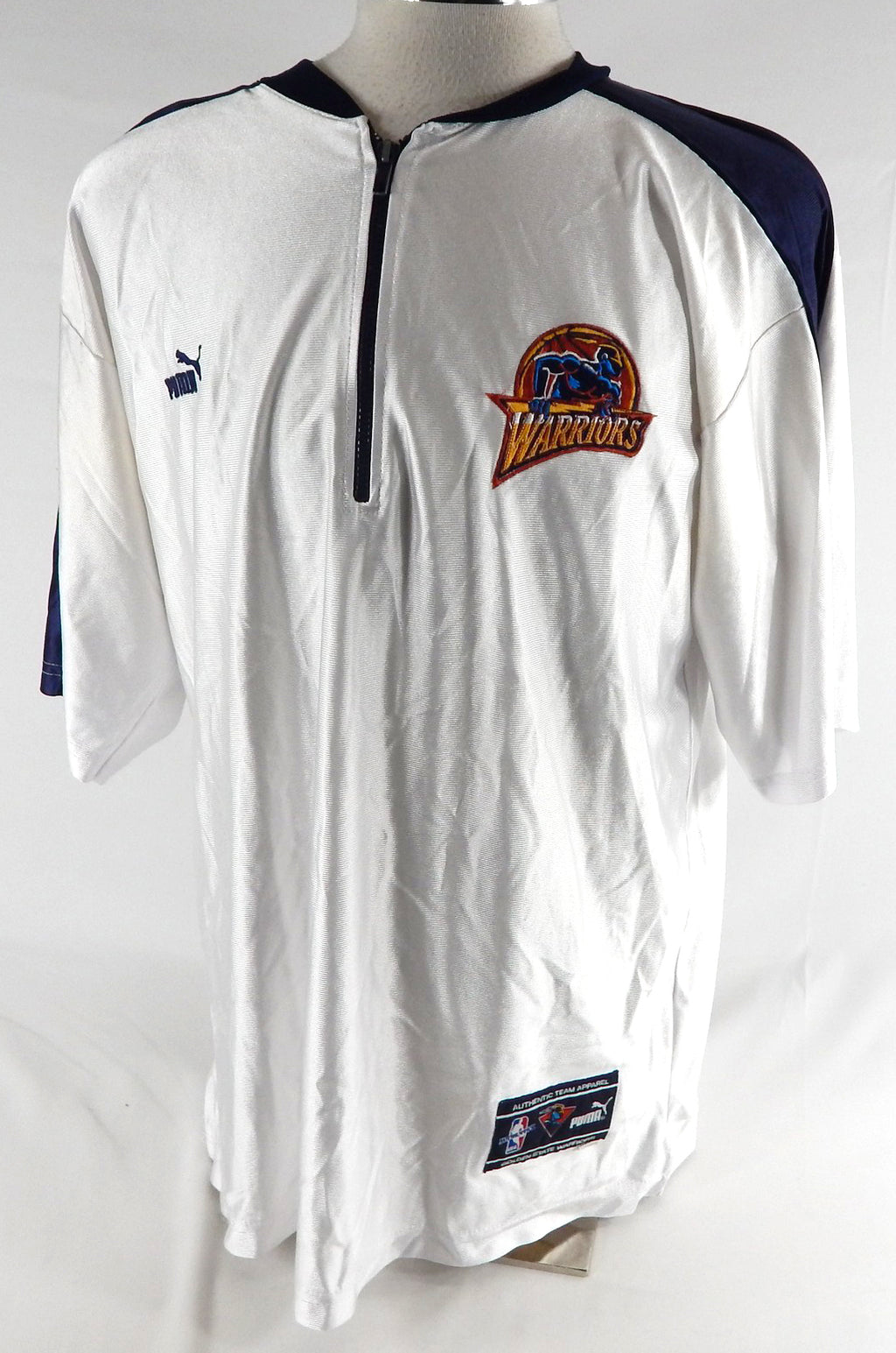 1999-00 Golden State Warriors Mookie Blaylock #10 Game Used White Shoot Shirt 4