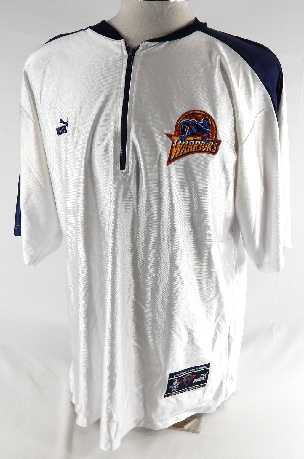 1999-00 Golden State Warriors Mookie Blaylock #10 Game Used White Shoot Shirt 4