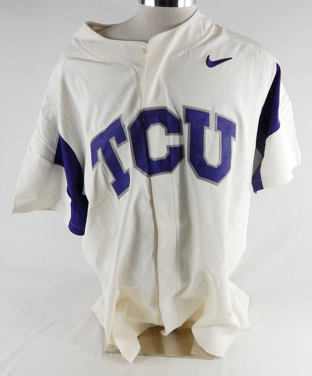 2017 Texas Christian TCU Frogs Blank Game Issued White Jersey Baseball 3XL 675