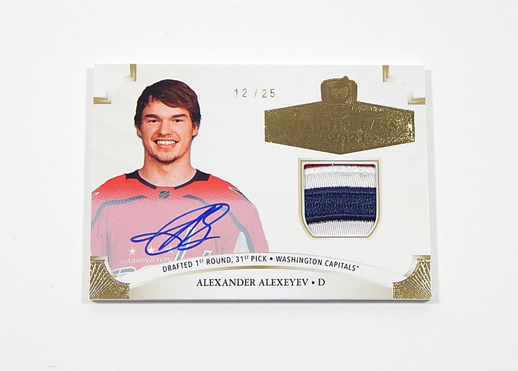2020-21 UD The Cup Rookie Class of '21 Patch Auto Alexander Alexeyev RC #'d /25