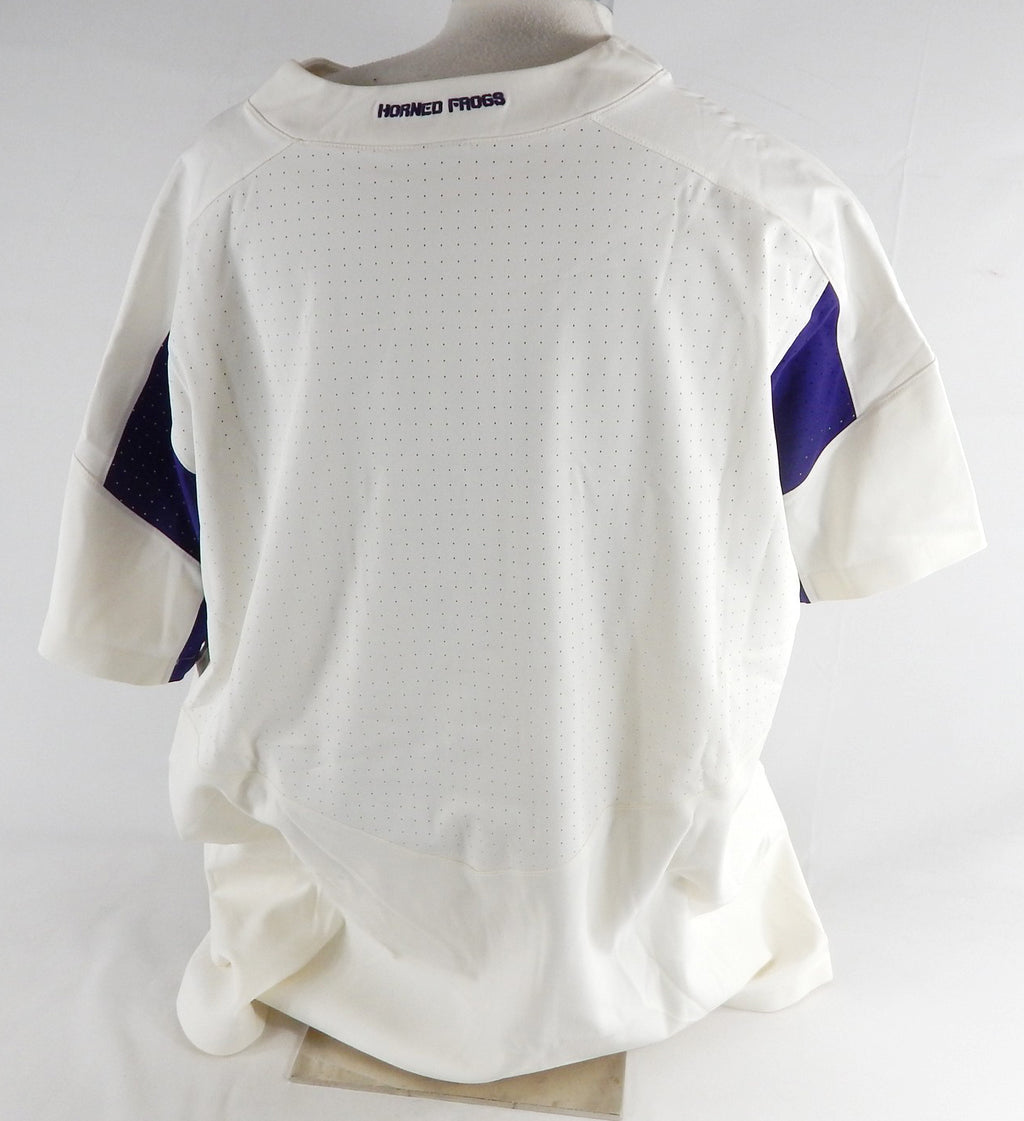 2017 Texas Christian TCU Frogs Blank Game Issued White Jersey Baseball 3XL 675 Pic2