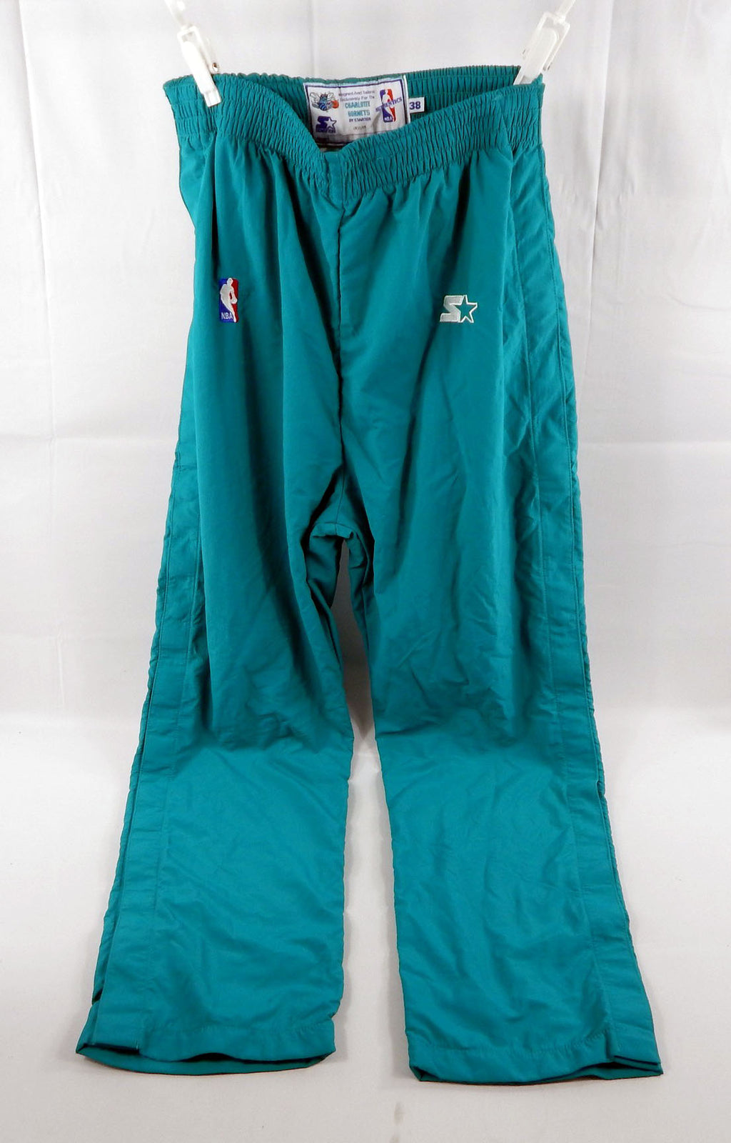 1997-98 Charlotte Hornets Game Issued Teal Warm Up Pants 38 088
