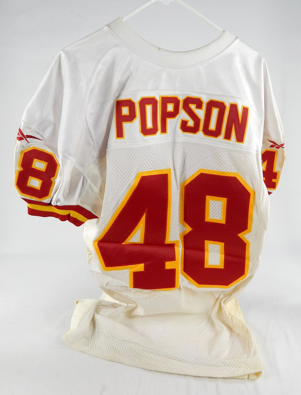 1997 Kansas City Chiefs Ted Popson #48 Game Issued White Jersey 46 DP70867 Pic2