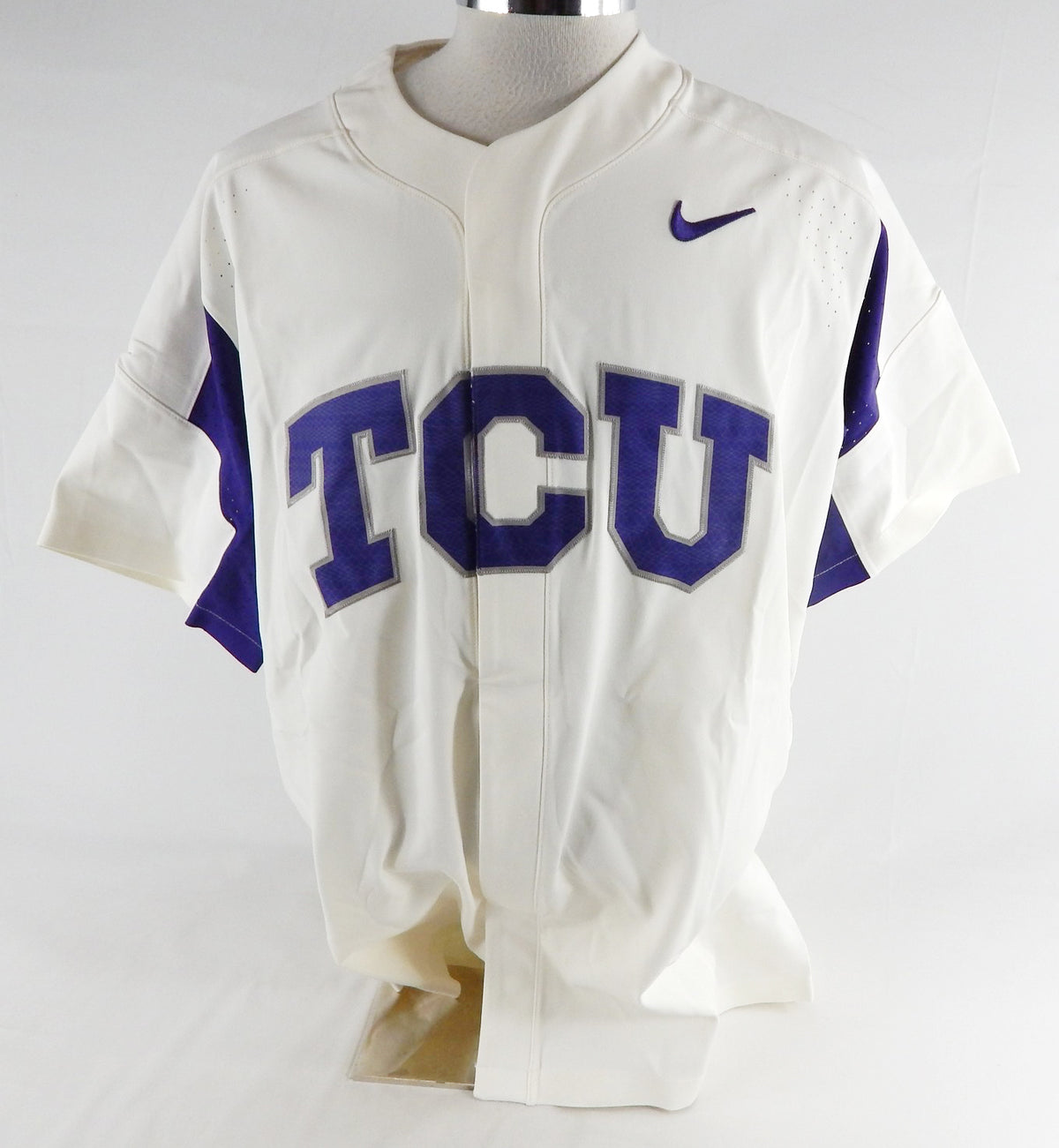 2017 Texas Christian TCU Frogs Blank Game Issued White Jersey Baseball XXL 678
