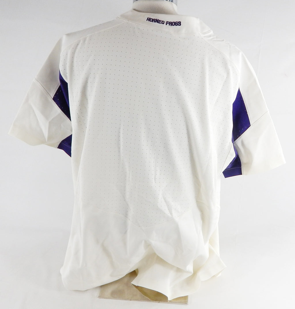 2017 Texas Christian TCU Frogs Blank Game Issued White Jersey Baseball XXL 678 Pic2