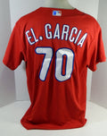 Philadelphia Phillies Elniery Garcia #70 Game Used Red Jersey Ext ST BP XL 826