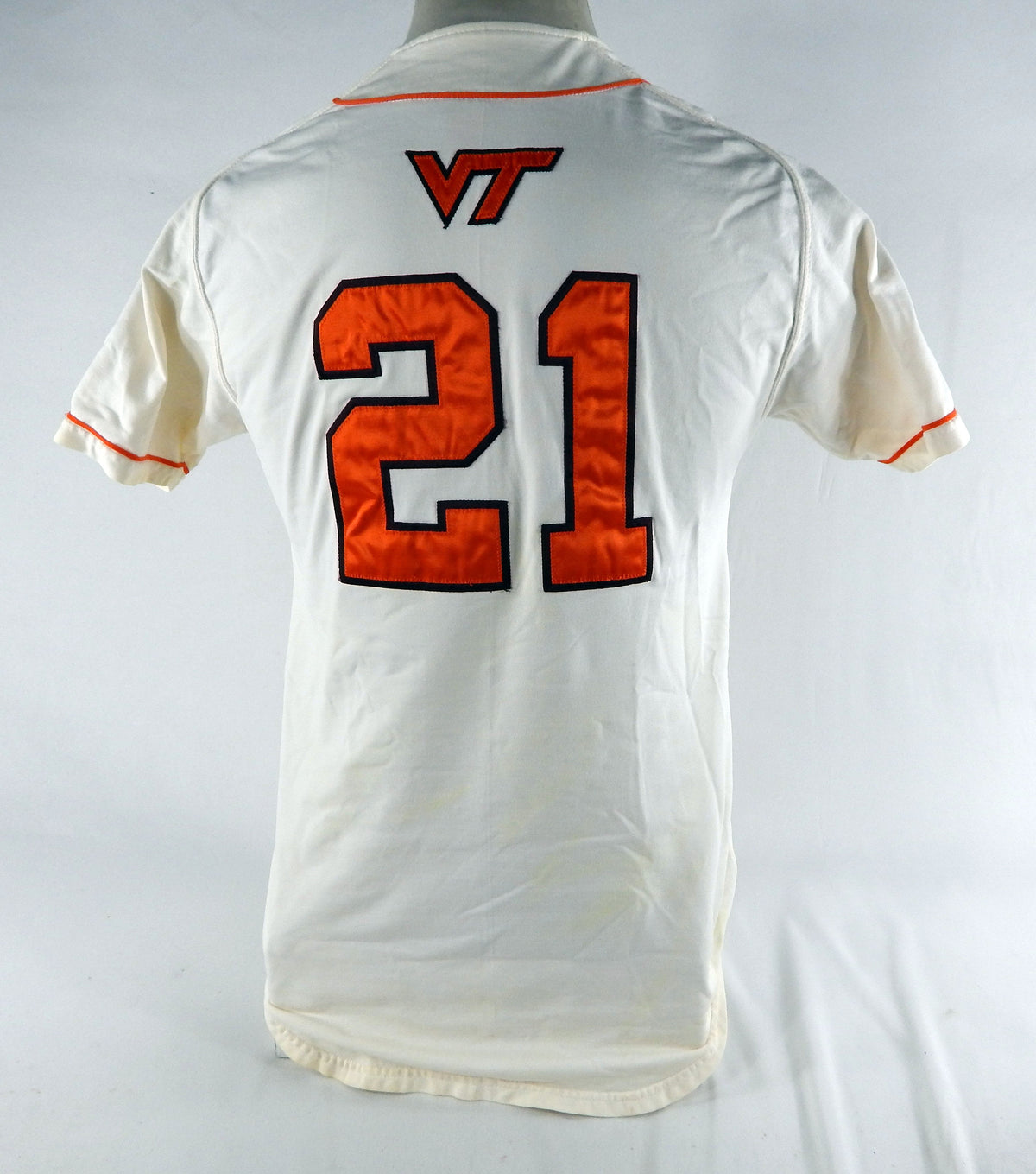 Virginia Tech Hokies #21 Game Used White Jersey 38 DP70609 Pic2