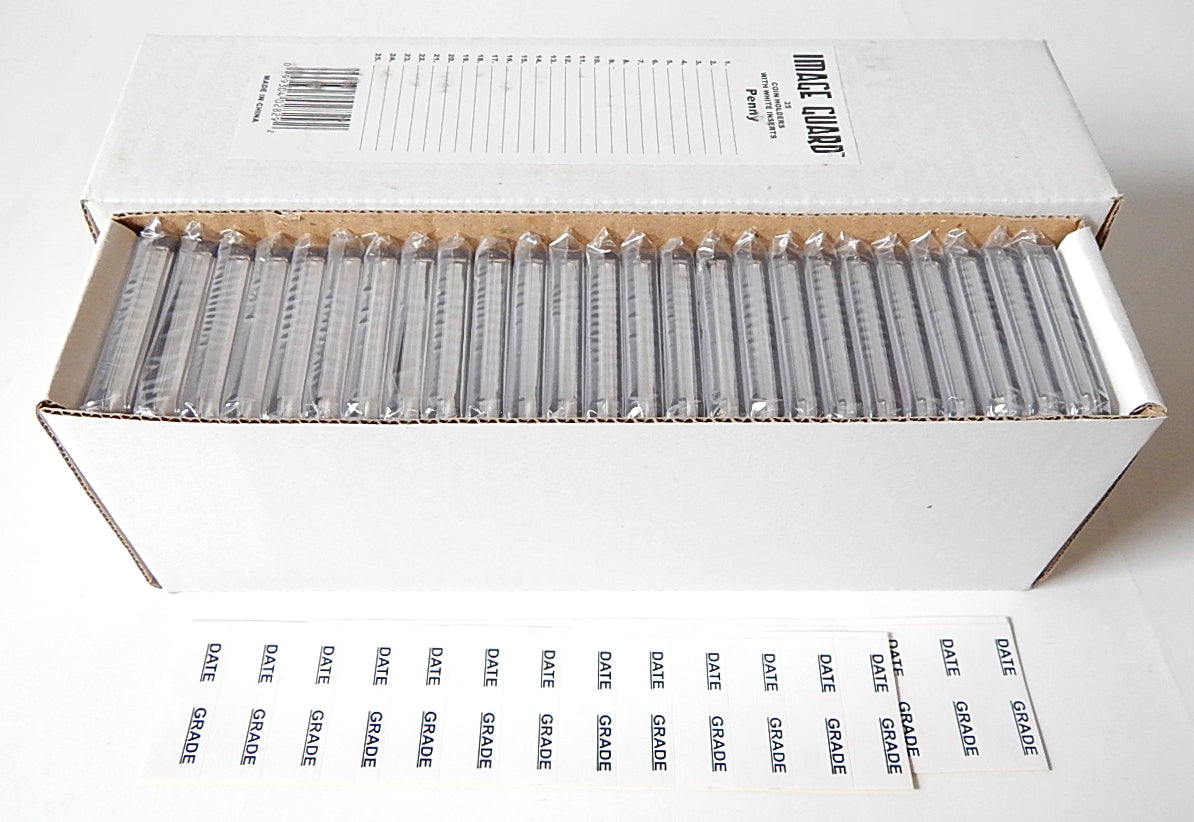 Image Guard Penny Coin Holders With White Inserts Box of 25 Pic2