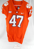 2017-22 Clemson Tigers #47 Game Issued Pos Used Orange Jersey Football NP Rem 4