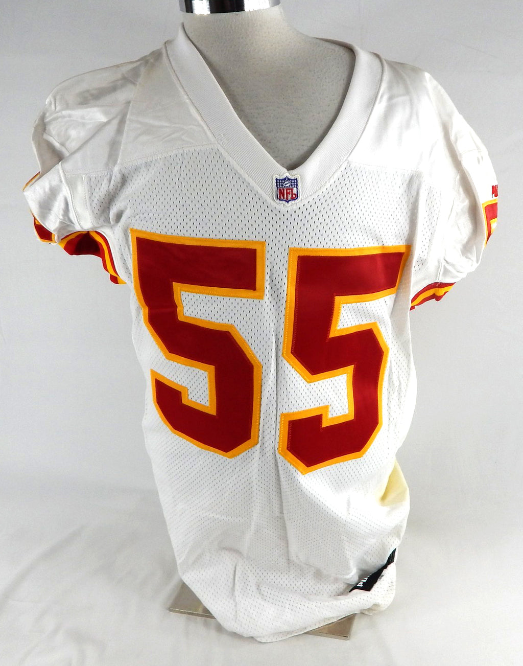 1999 Kansas City Chiefs Ron George #55 Game Issued White Jersey 48 664