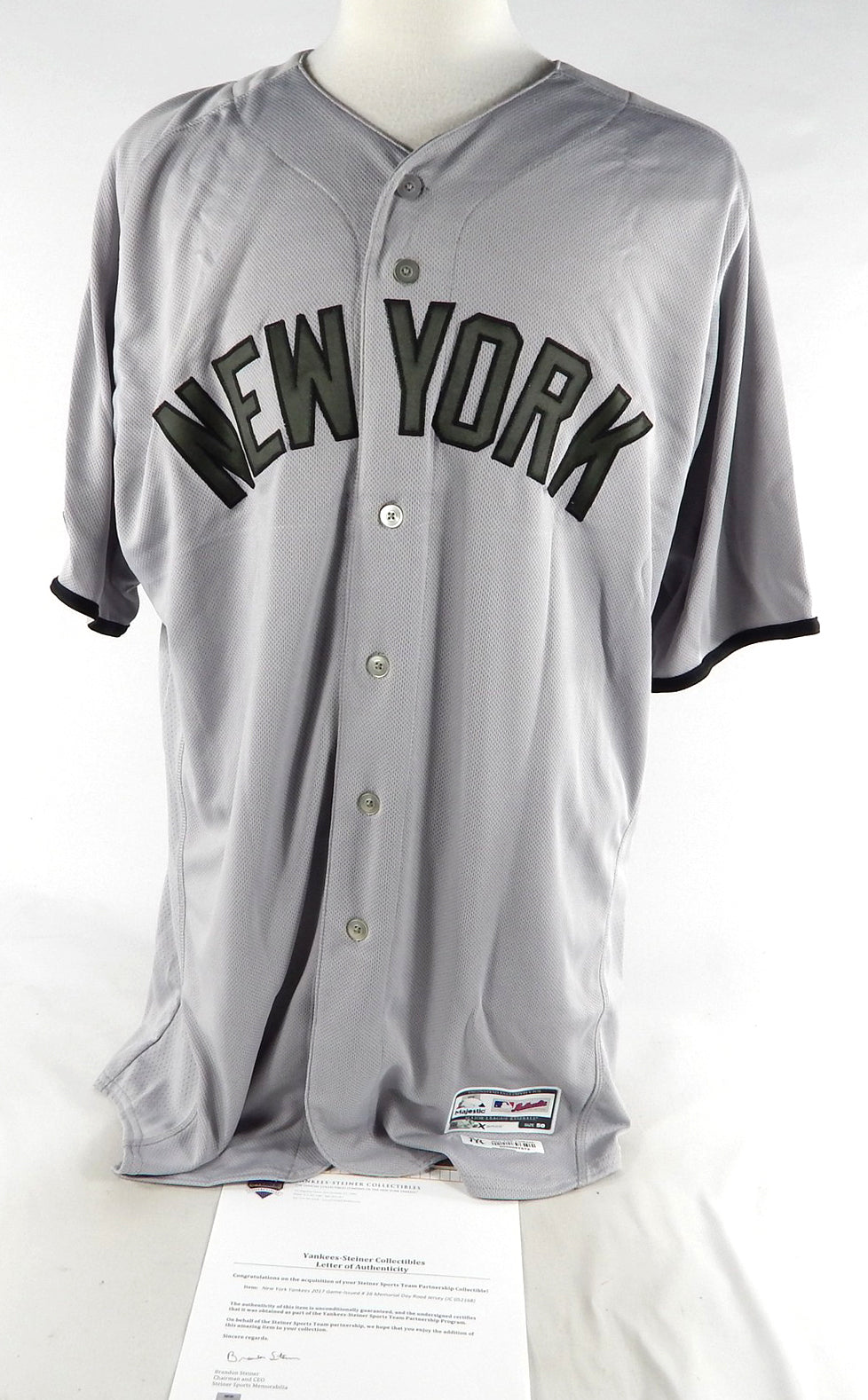 2017 New York Yankees #36 Game Issued Grey Jersey Memorial Day 50 444