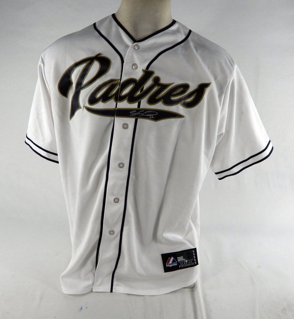 San Diego Padres Seth Smith # Authentic Signed White Jersey Auto DP70612