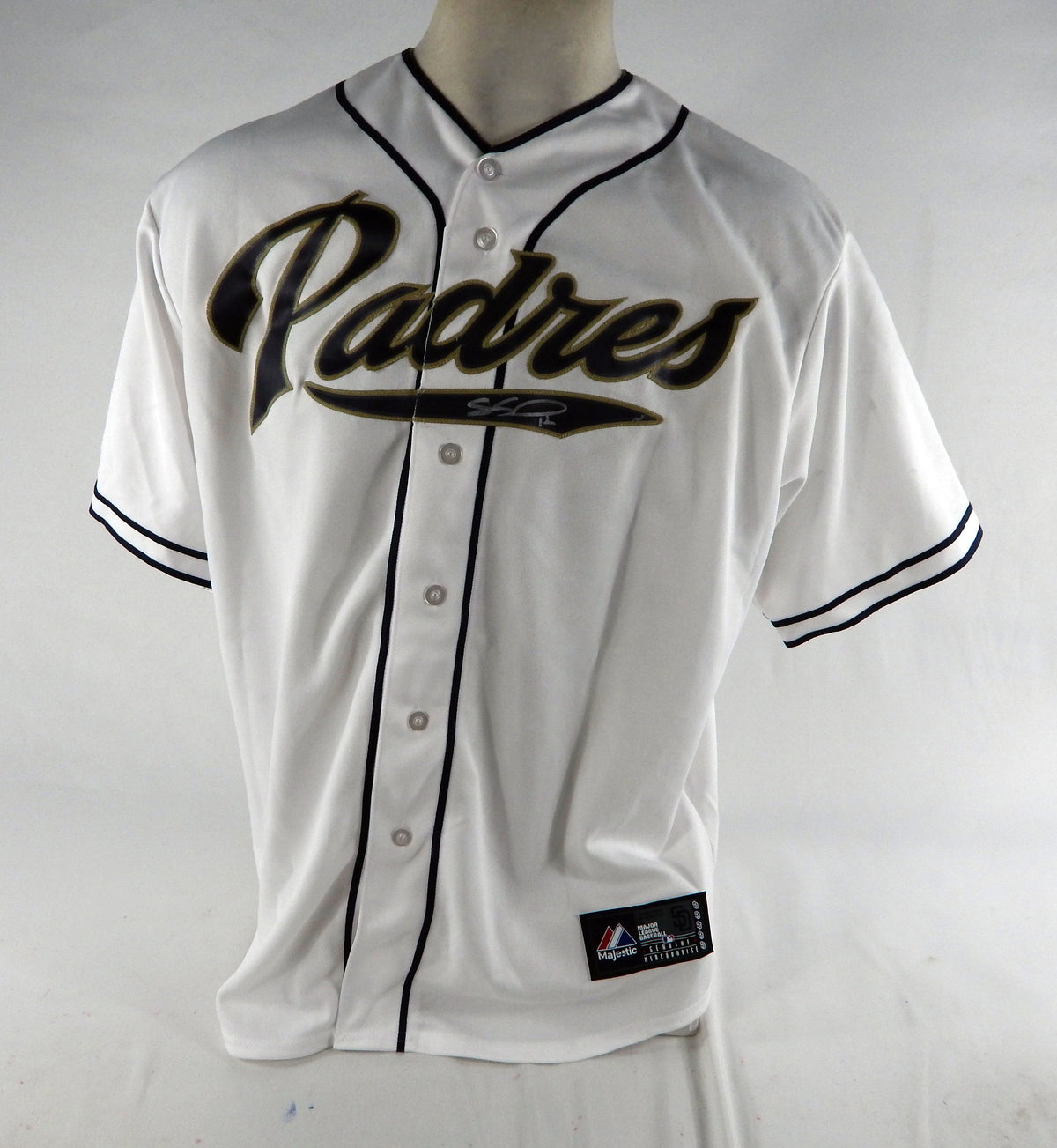 San Diego Padres Seth Smith # Authentic Signed White Jersey Auto DP70612