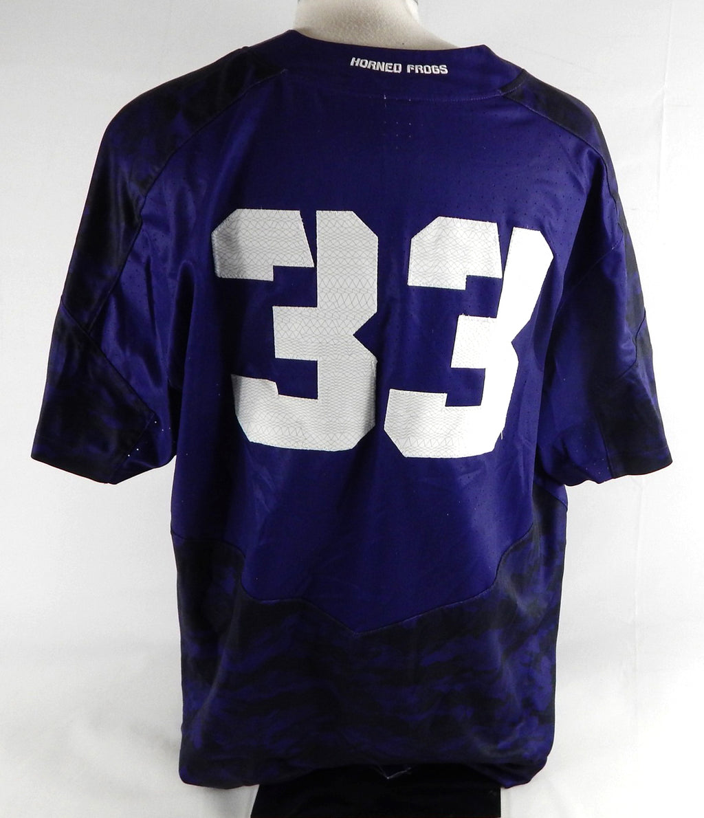2016 Texas Christian TCU Frogs #33 Game Used Purple Jersey Baseball XXL 683 Pic2