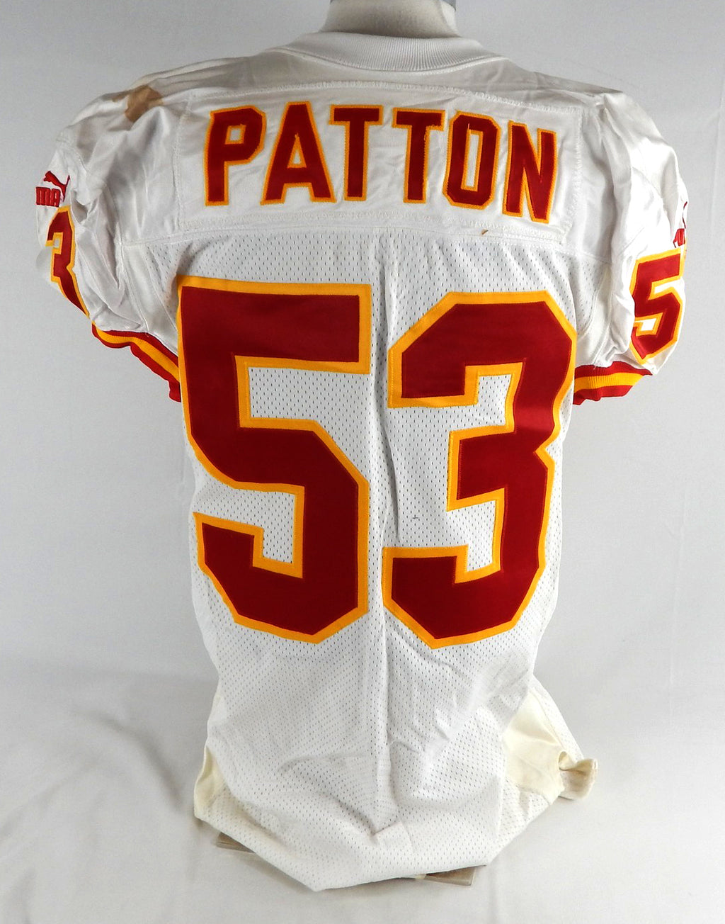 1999 Kansas City Chiefs Marvcus Patton #53 Game Issued White Jersey 46 666 Pic2