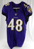 2021 Baltimore Ravens Diego Fagot #48 Game Issued White Jersey 38 486