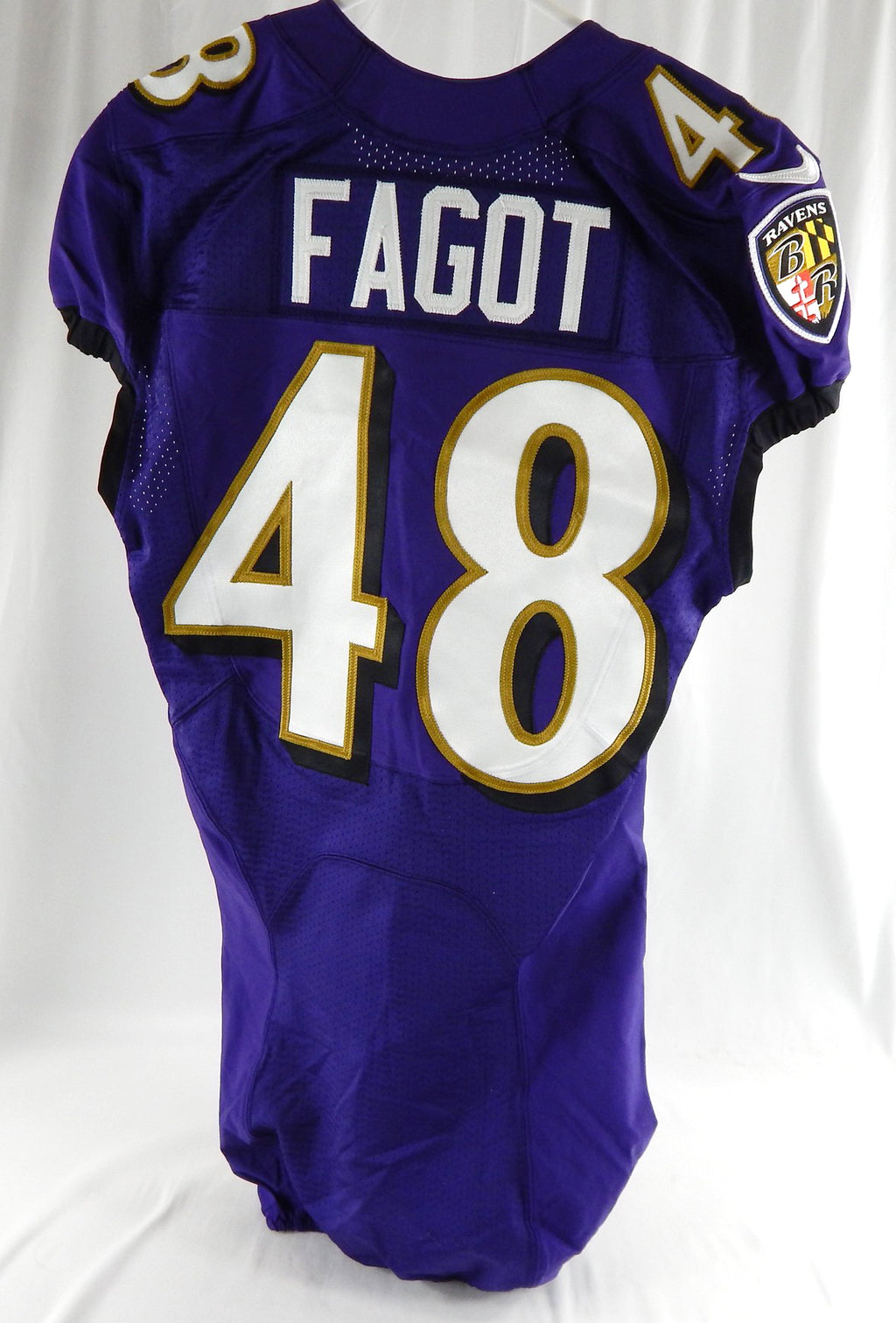2021 Baltimore Ravens Diego Fagot #48 Game Issued White Jersey 38 486 Pic2