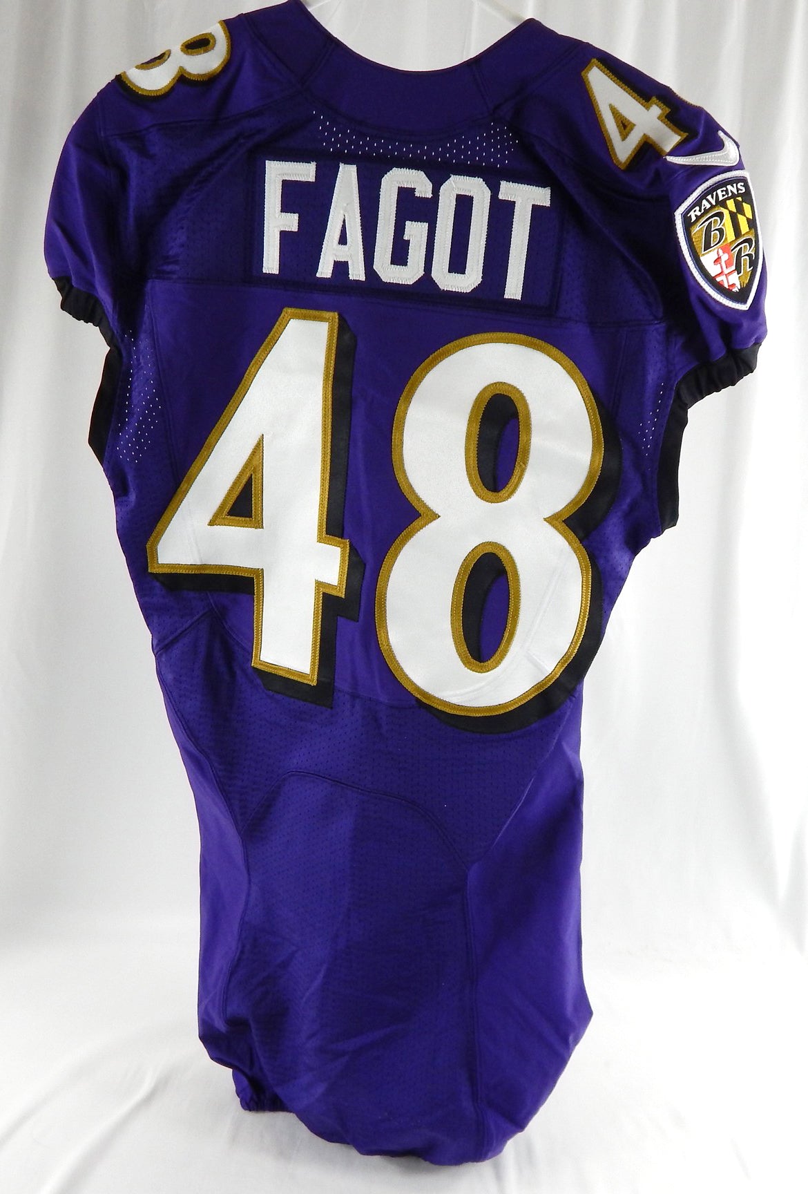 2021 Baltimore Ravens Diego Fagot #48 Game Issued White Jersey 38 486 Pic2