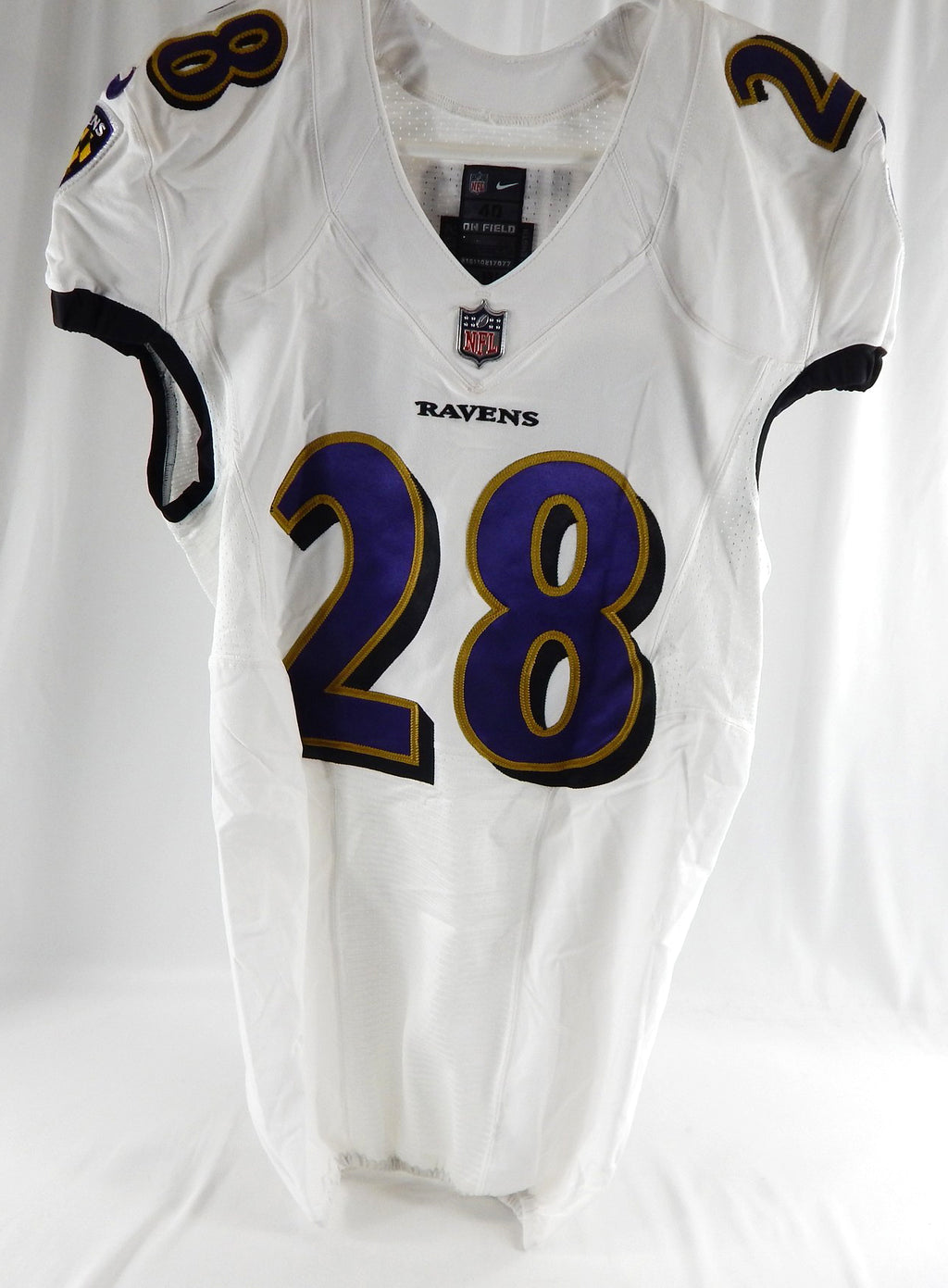 2021 Baltimore Ravens Latavius Murray #28 Game Issued White Jersey 40 487