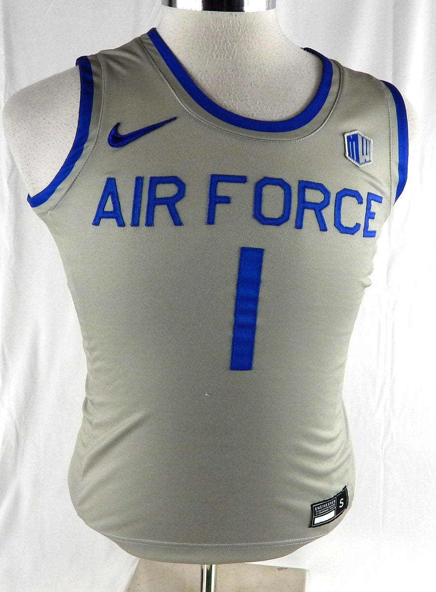 2022-23 Air Force Falcons #1 Game Used Grey Jersey Basketball S 48