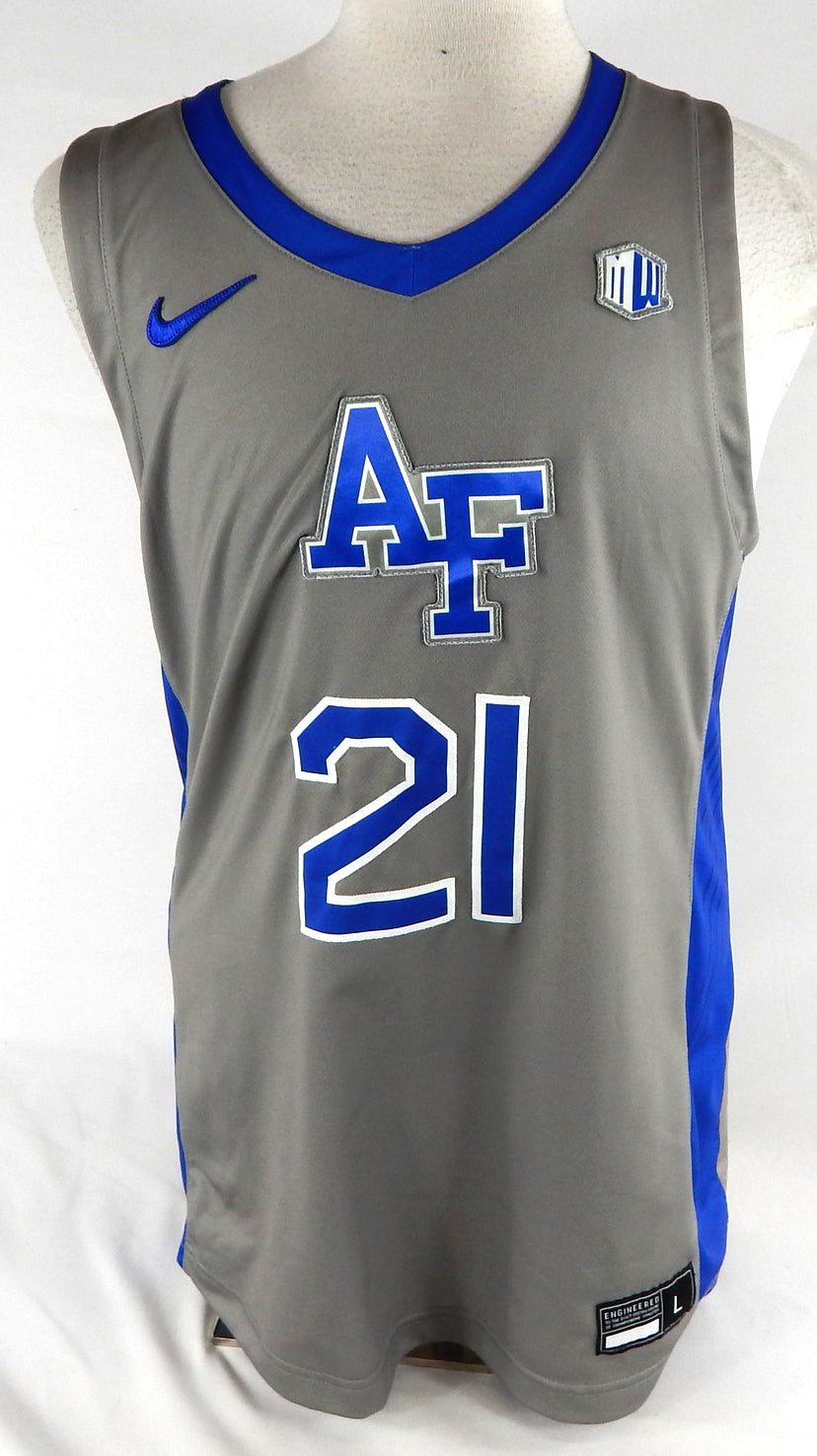 2022-23 Air Force Falcons #21 Game Issued Pos Used Grey Jersey Basketball L 258