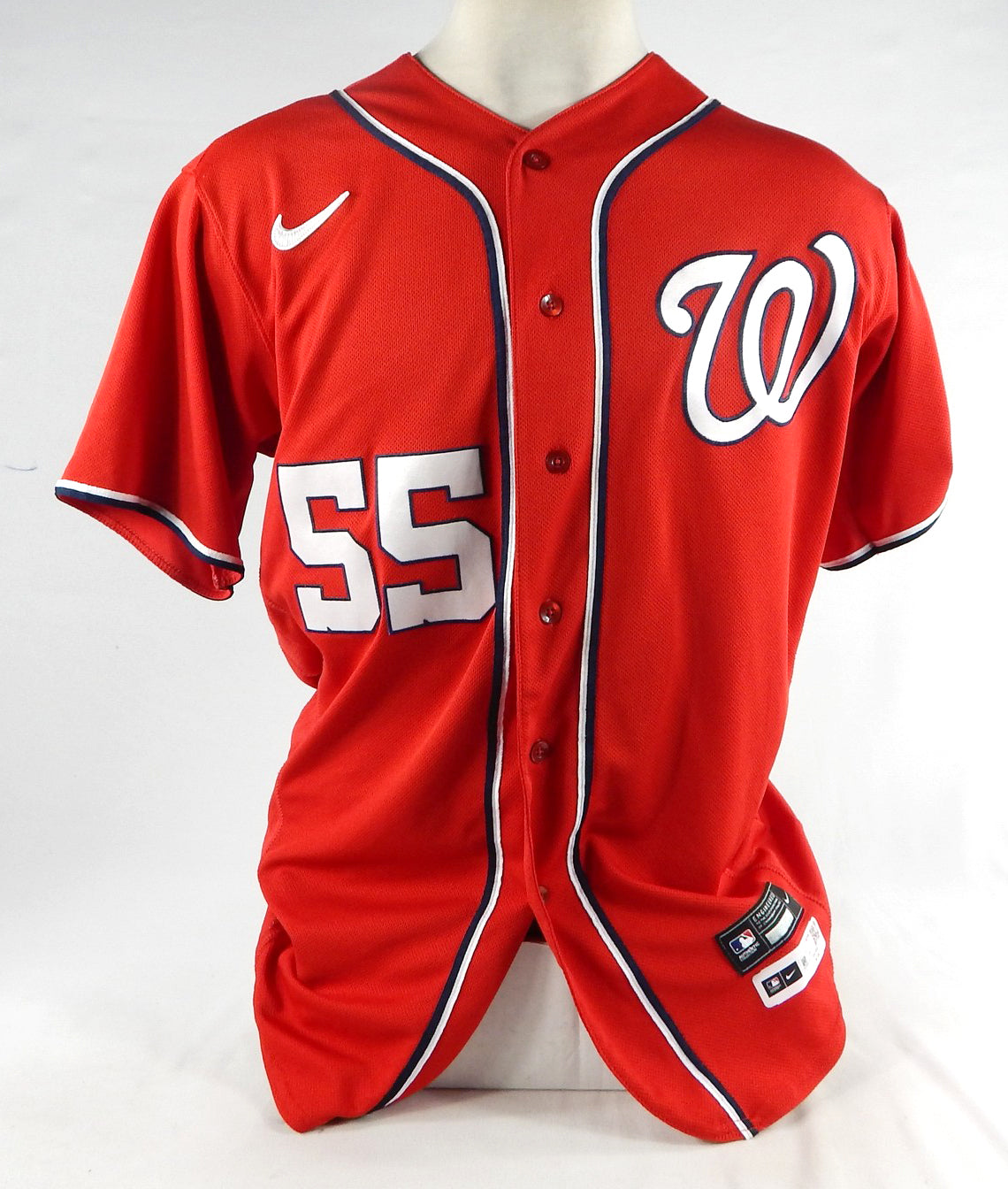 2022 Washington Nationals Yasel Antuna #55 Game Issued Red Jersey 46 059