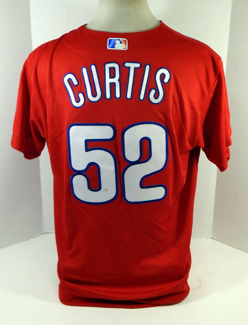 Philadelphia Phillies Zac Curtis #52 Game Used Red Jersey Ext Spring Training 1