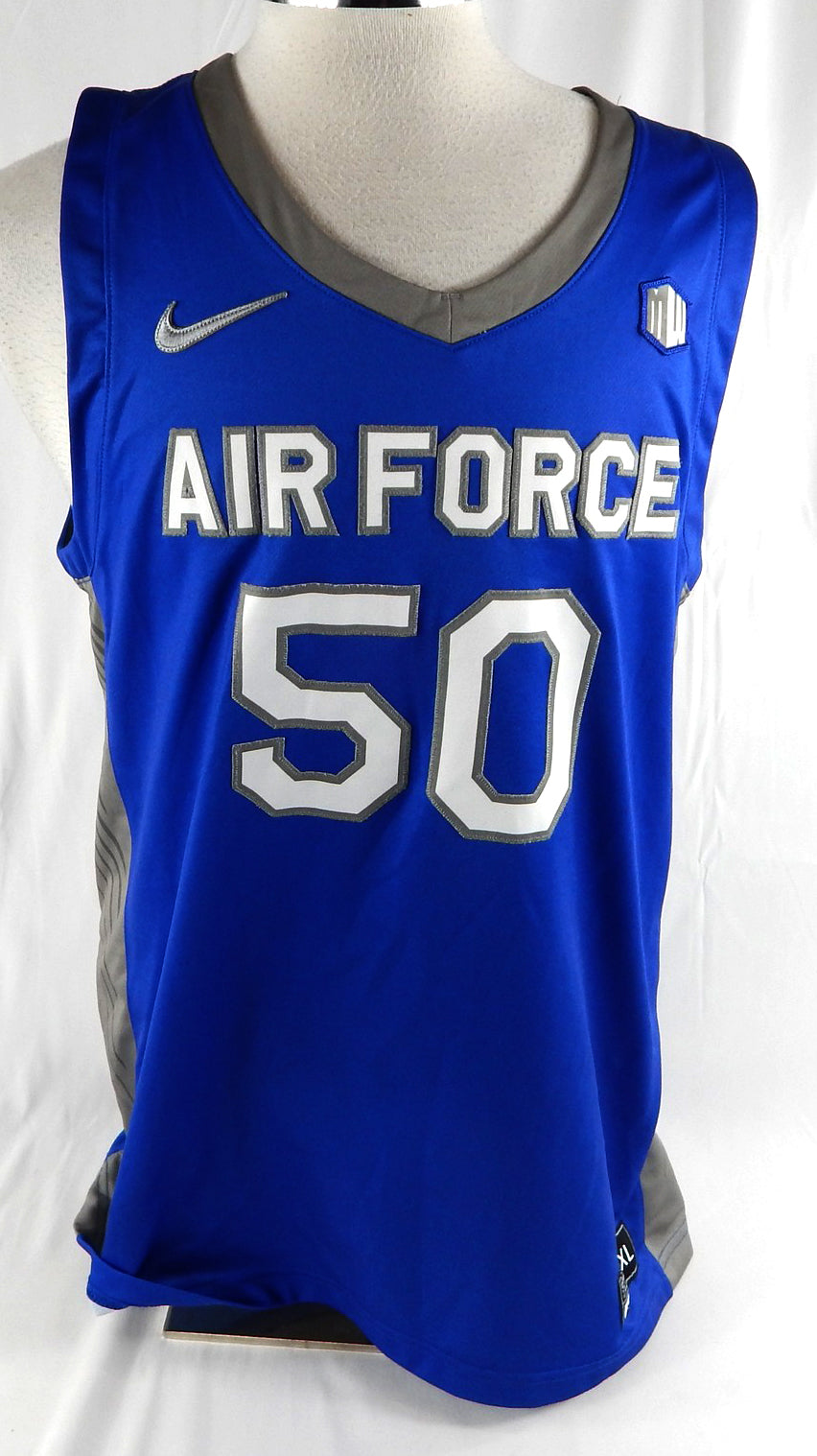 2021-22 Air Force Falcons #50 Game Used Blue Jersey Basketball XL 50
