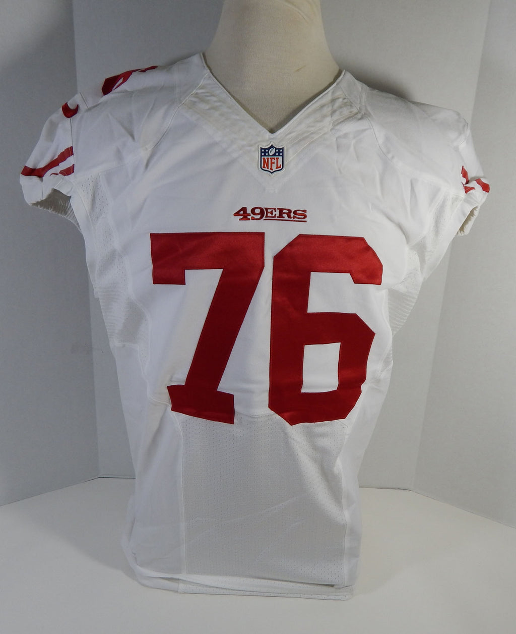 2014 San Francisco 49ers Anthony Davis #76 Game Issued White Jersey DP16459