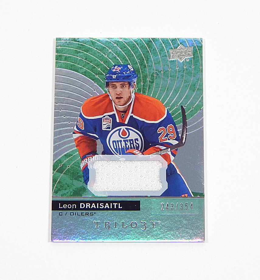 2017-18 Upper Deck Trilogy Green Leon Draisaitl #39 Worn Jersey /354