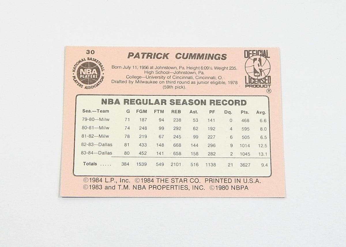 1984-85 Star Co. Pat Cummings #30 Knicks Nm/Mt Pic2